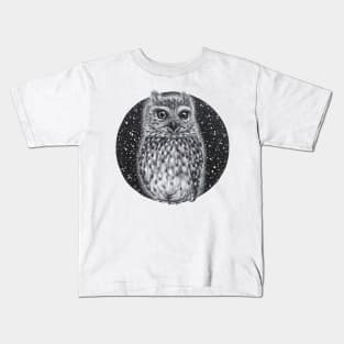 owl with starry night Kids T-Shirt
